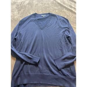 Brooks Brothers V-Neck pullover Blue‎ SWEATER  XL Supima Cotton